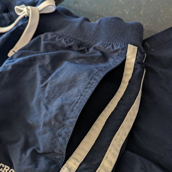 A&F Vintage 90s Men Size L Navy Blue Wind Track Pants Abercrombie & Fitch - Picture 10 of 17